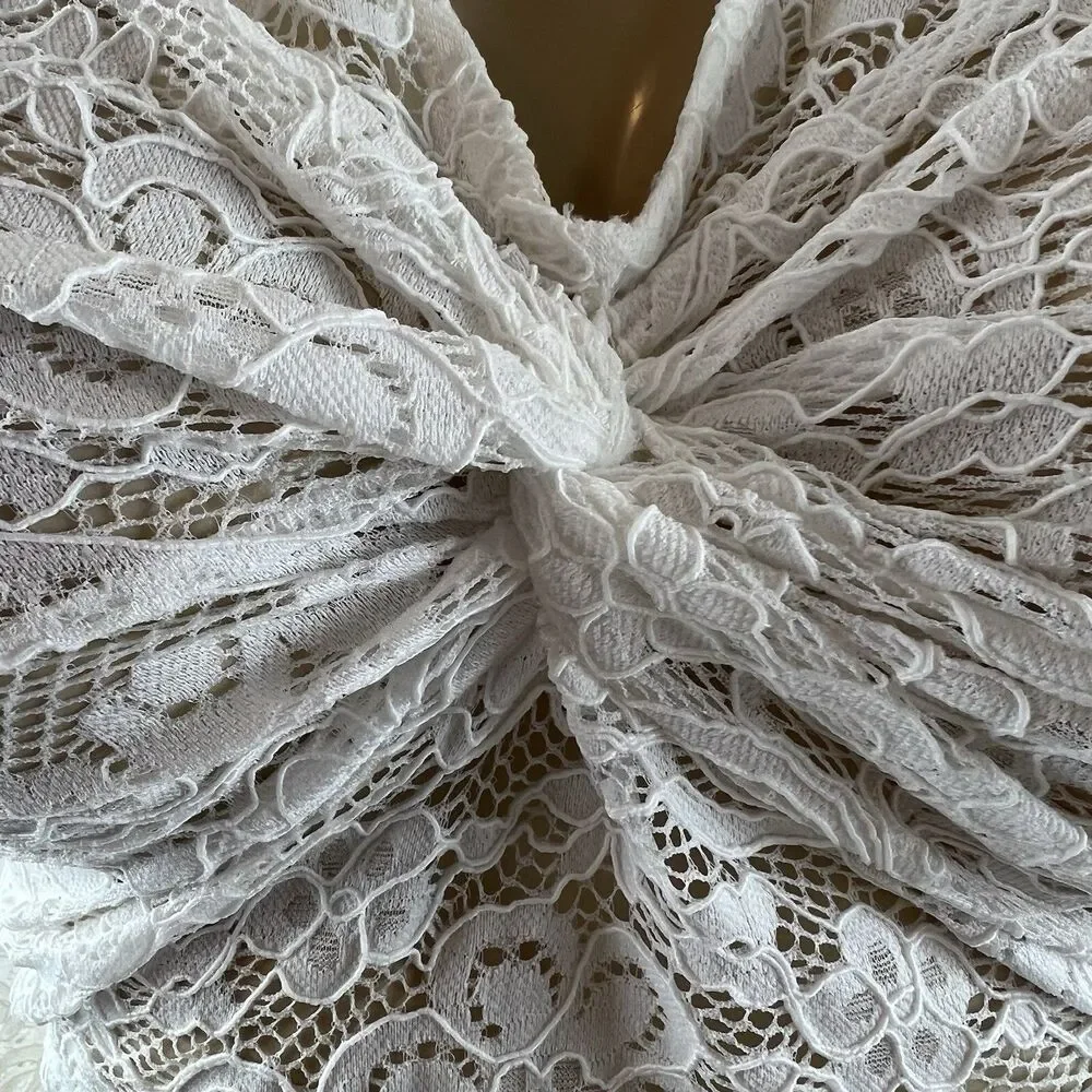 Lisa Says Gah Aurelia Top Size S White Vanilla Lace Sheer